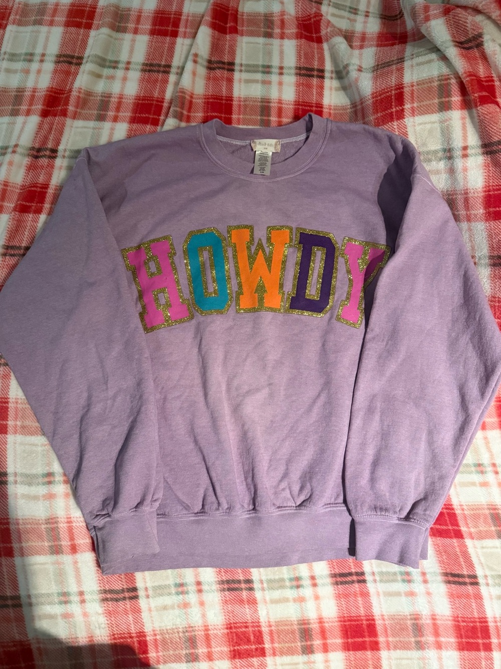 Lavender 'Howdy' Crewneck Sweatshirt - Altar'd State